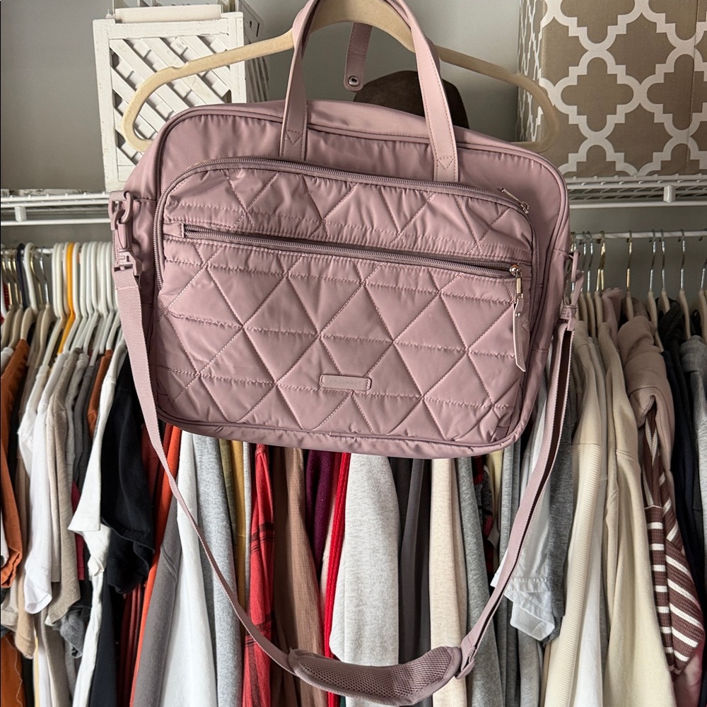 Elegant Mauve Quilted Laptop Bag